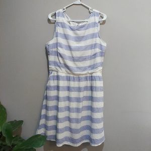 BEACHLUNCHLOUNGE Striped Linen Blend Beach Dress